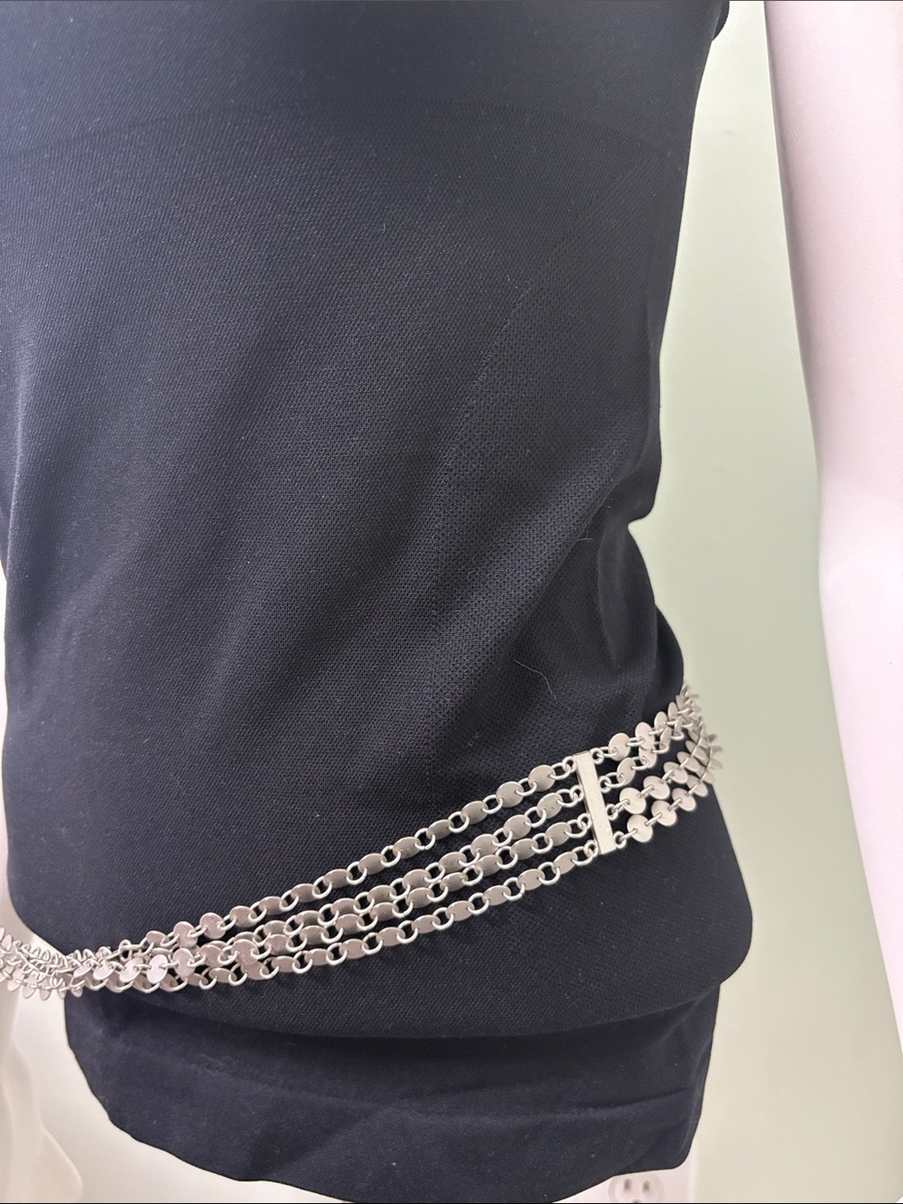 Vintage Siver Tone 4 Strand Chain Link Belt